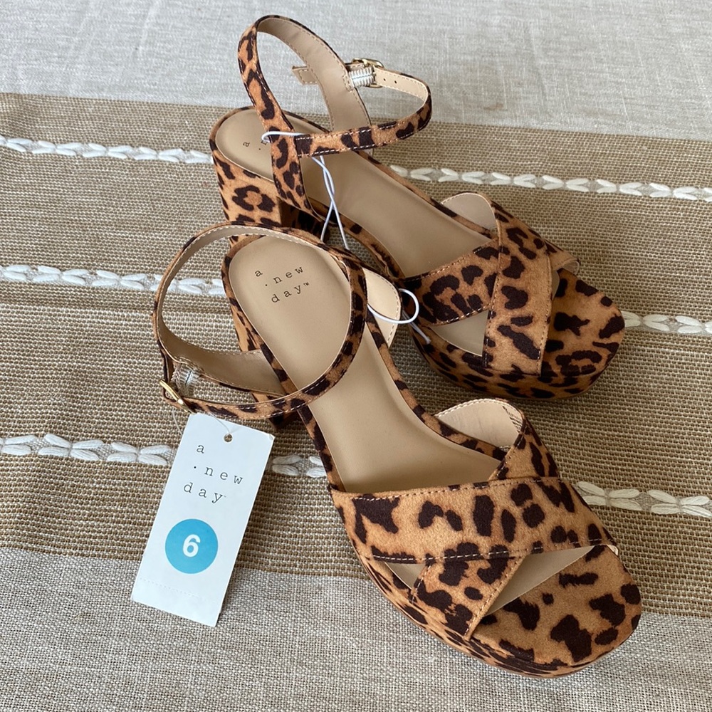 Target A New Day Brown Gabriella Cheetah Platform Heels